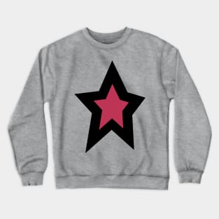 Viva Magenta Star Thick Black Line Crewneck Sweatshirt